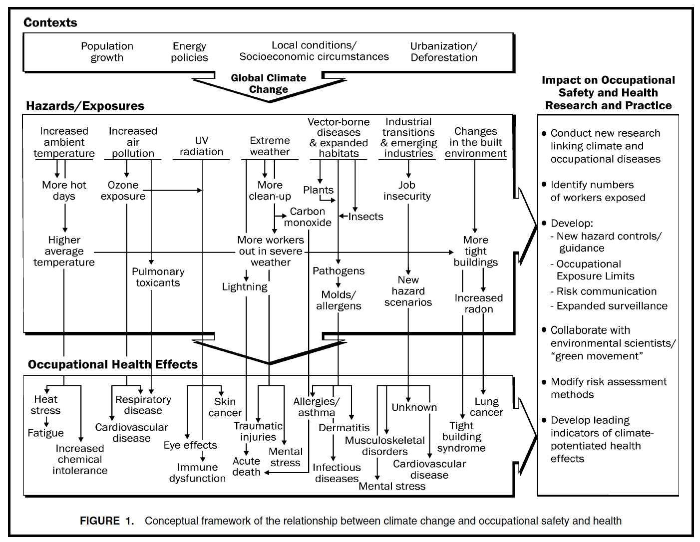 Schulte and Chun (2009): Climate Change and Occupational Safety and Health: a Preliminary Framework
